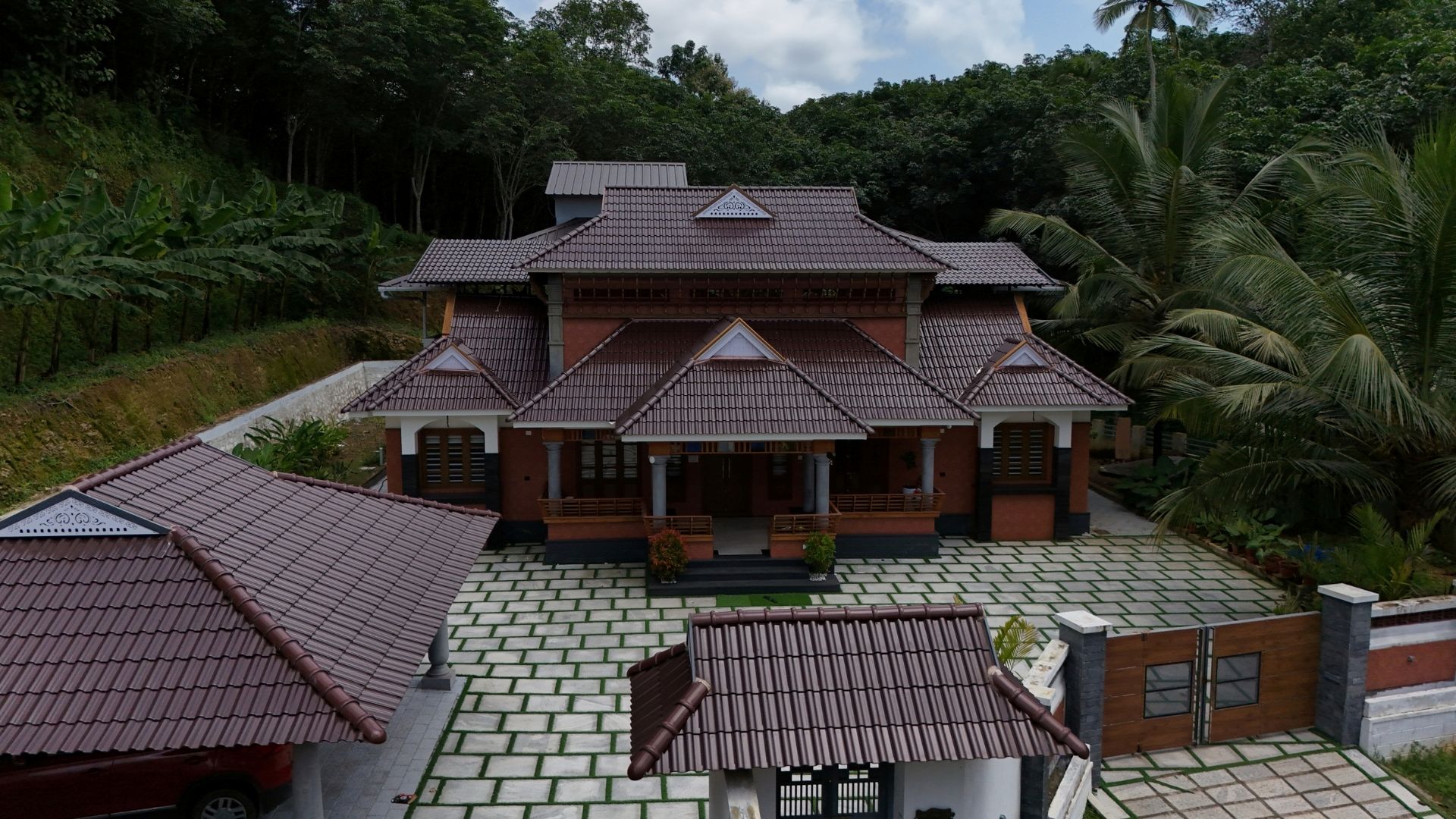 Atlantique Coffee Brown ceramic roof tiles in Kollam